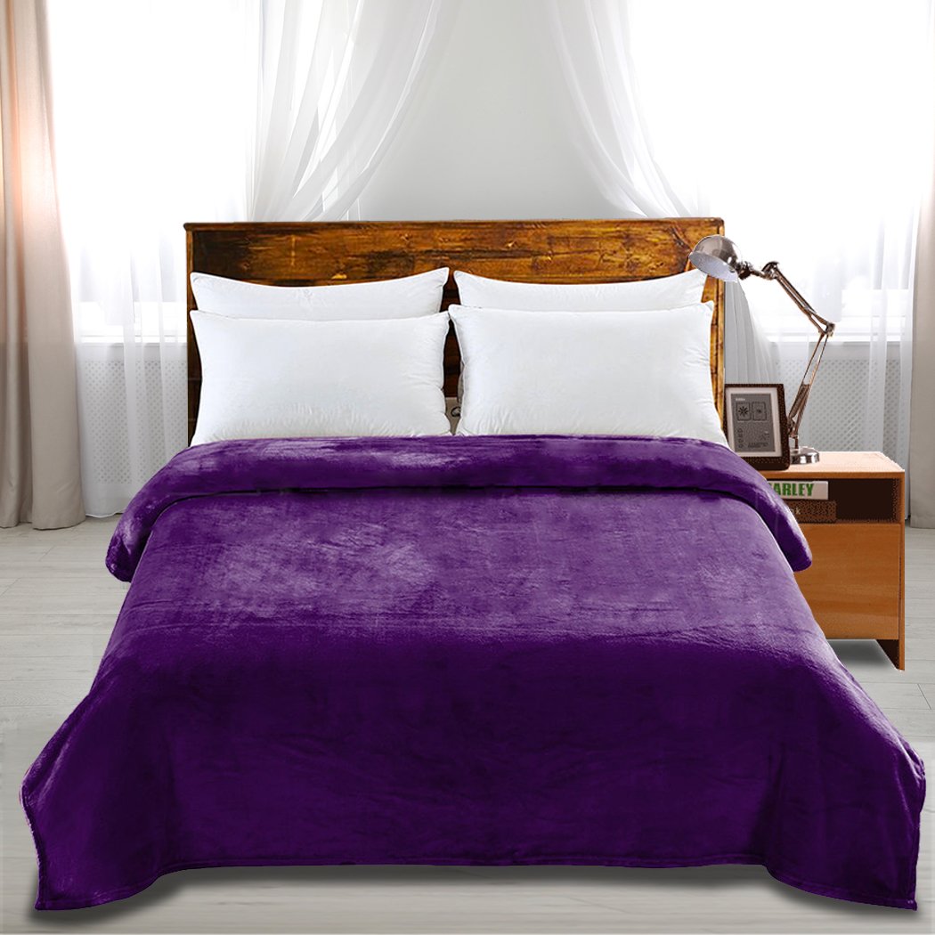 DreamZ 320GSM Ultra Soft Mink Blanket in aubergine color, showcasing its plush texture and generous size of 220x160cm.